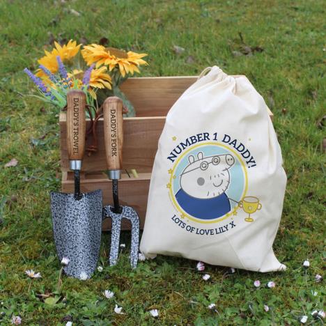 Personalised Peppa Pig Number 1 Daddy Garden Tool Set Extra Image 1